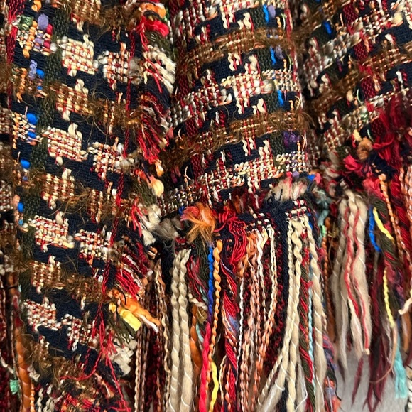 Zara Tweed Multicolored Open front front hem cardigan woman’s XS, Boho, Preppy - Picture 3 of 8